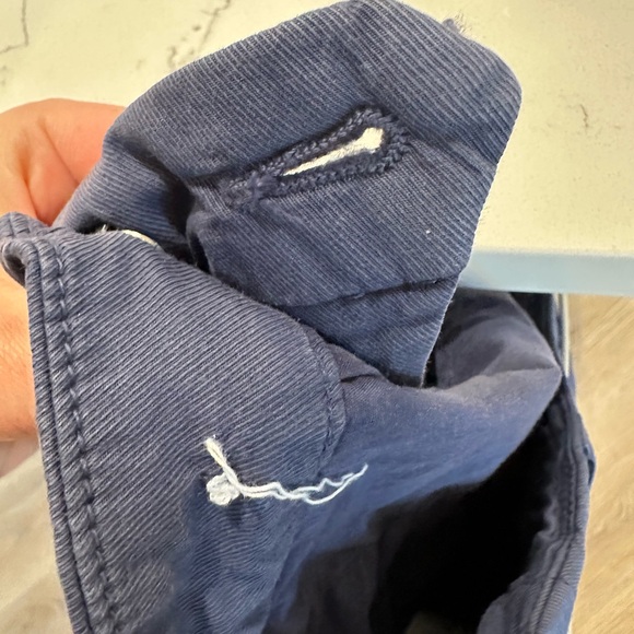 Frank & Eileen Wicklow Italian Performance Chino Crop Pants in Navy, size 10 - Picture 7 of 8